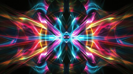 Poster - Multicolored laser light abstract pattern for creative design use