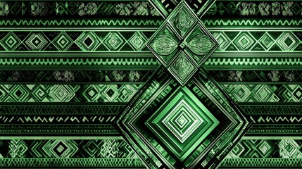 Poster - geometric green ornamental design for brochures ceramics wallpaper textiles websites and cards ethni