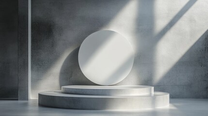 Poster - 3D rendered abstract minimalist podium backdrop for product presentation or exhibition