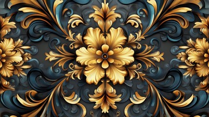 Poster - Pattern design artwork suitable for backgrounds 3D illustrations for websites user interface themes cover images interior carpet decor wall murals and embroidery or batik textures