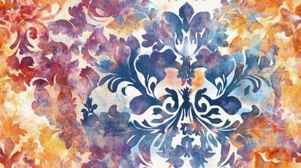 Poster - Seamless ornamental texture in watercolor style