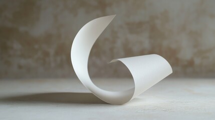 Poster - Curved corner cut from a blank sheet of paper