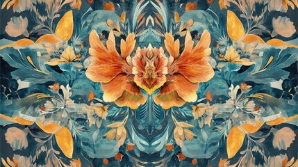 Poster - Floral pattern artwork designed for wall application