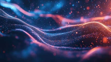 Fototapete - Futuristic Abstract Background Featuring Flowing Energy Light Lines