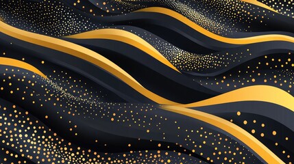 Poster - Elegant wavy striped and spotted wallpaper design ideal for backgrounds in social media posters presentations outdoor advertising and various other projects Vector illustration