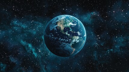 Poster - 3D cartoon depiction of a dark planet Earth in outer space capturing the essence of Earth Hour High quality sci fi wallpaper