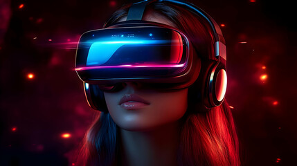 Poster - A person wearing a VR headset, immersed in a digital experience.