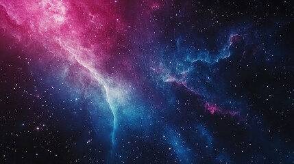 Poster - Colorful nebula with star field in a 3D cartoon rendering of a space background