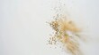 © 熙妍 杨 - Sand falling on a white background - a delicate and captivating sight. This image shows sand gracefully falling against a pure white backdrop, creating an atmosphere of tranquility and simplicity.