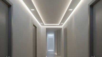 Sticker - Modern Hallway with Recessed Lighting