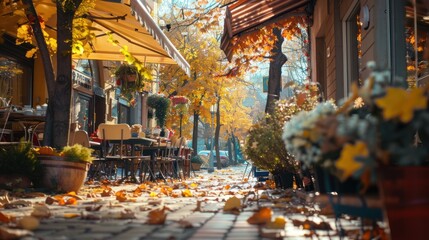 Canvas Print - Autumnal Street Scene