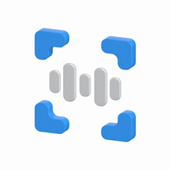 Leinwandbilder - Voice Command 3D Icon Artificial Intelligence  Model with Transparent Background