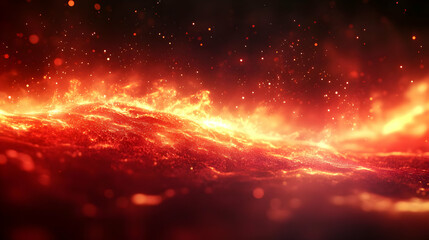 Wall Mural - A vibrant, fiery landscape resembling molten lava or plasma.