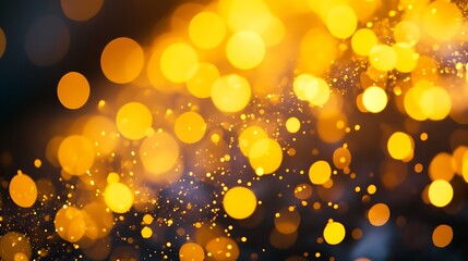 Leinwandbilder - A mesmerizing abstract display of golden bokeh lights, creating a dreamy atmosphere filled with vibrant hues and sparkling effects.