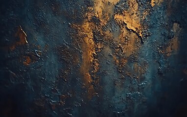 Aufkleber - A textured surface showcasing deep blue tones intertwined with golden highlights, creating an abstract and visually striking composition.