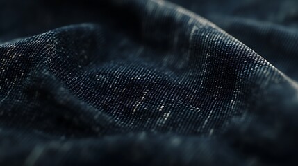 Poster - A close-up of dark fabric displaying intricate textures and subtle sparkles, creating a rich and luxurious appearance.