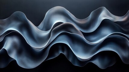 Leinwandbilder - A stunning display of an intricate fabric with flowing waves and folds. The texture highlights dynamic movement in rich detail, set against a dark background.