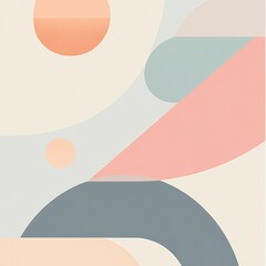 Canvas Print - Abstract Geometric Shapes in Pastel Colors