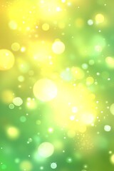 Leinwandbilder - A vibrant blend of yellow and green bokeh lights creates a soft, dreamy background filled with luminous orbs and a serene atmosphere.
