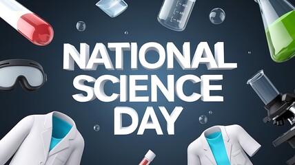 National Science Day with Lab Equipment and Lab Coats