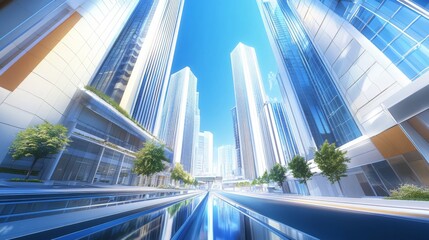 Wall Mural - Modern City Skyline with Clean Architectural Lines