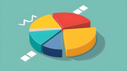 Poster - 3D Pie Chart  Colorful Data Visualization  Business Infographic