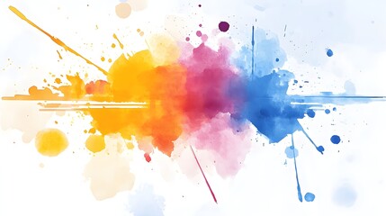 Poster - Abstract Watercolor Background with Splashes of Yellow  Red  and Blue