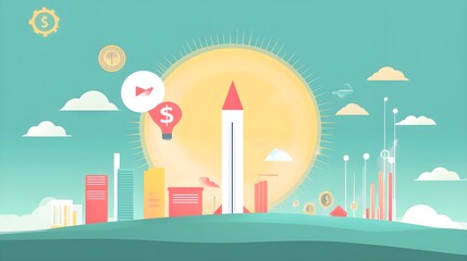 Poster - Successful Business Growth  Start Up and Investment Concept Illustration
