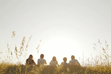 Family Enjoying a Sunny Afternoon Outdoors Together