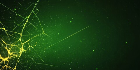 Leinwandbilder - Fractured Digital Connections Abstract Green Network Design