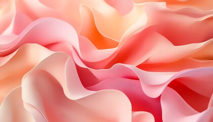 Poster - Soft, flowing layers of pastel pink and peach create a delicate, textured appearance reminiscent of flower petals.