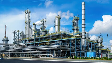 Poster - Modern Industrial Factory with Distinct Architecture