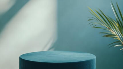 Aufkleber - Minimalist Velvet Display Soft Focus and Natural Light for Calm Interior Space