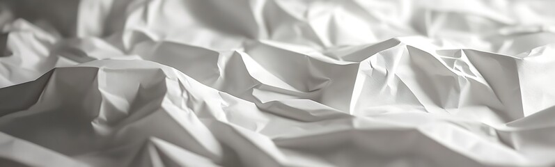 Leinwandbilder - A close-up image of crumpled white paper, showcasing the texture and light interplay on its surface.