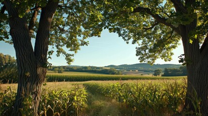 Wall Mural - Summer Cornfield Landscape