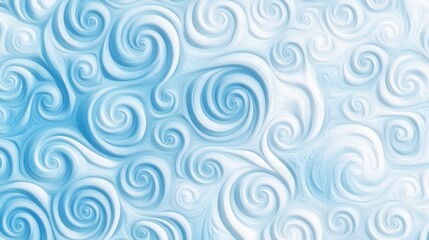 Poster - Abstract light blue swirl pattern with a gradient effect, ideal for creative backgrounds.