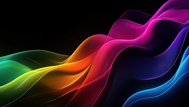 A modern, abstract background with colorful curves and lines