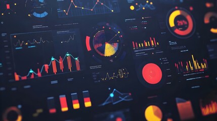 Poster - Digital Dashboard with Charts and Graphs