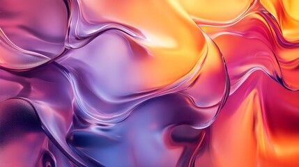 Poster - Abstract Purple and Orange Liquid Swirl Background