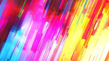 Fototapete - A vibrant, abstract image featuring dynamic streaks of pink, blue, and yellow colors, creating a sense of movement and energy.