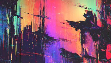 Poster - A vibrant, abstract artwork featuring bold colors and dynamic strokes, evoking a sense of movement and emotion.