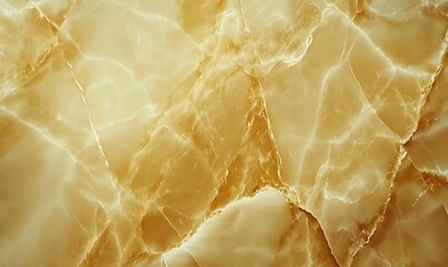 Poster - A close-up view of a translucent, yellowish marble-like surface with natural veining and a smooth texture.