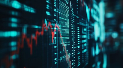 Poster - Financial Charts in Business Setting with High Contrast