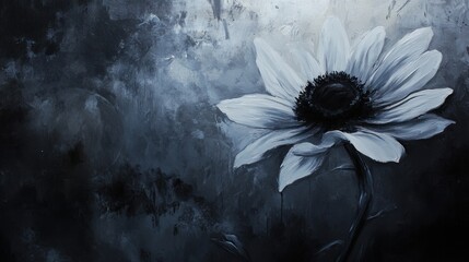 Monochrome Flower Painting