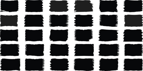 Poster - Set of grunge square template.  Abstract hand - painted element. Brush stroke paint boxes on white background