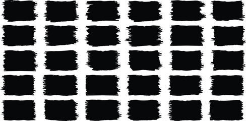 Poster - Set of grunge square template.  Abstract hand - painted element. Brush stroke paint boxes on white background