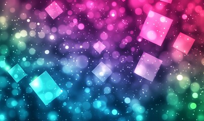 Poster - A vibrant abstract background featuring colorful bokeh effects and geometric shapes, creating a lively and dynamic visual experience.