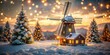 © Nopparat - Enchanting Christmas Vacation at a Charming Windmill in a Snowy Landscape
