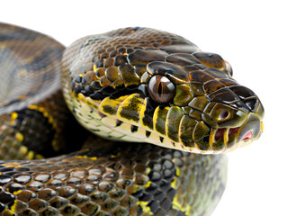 Wall Mural - close-up of Bolivian anaconda snake head with scales detail