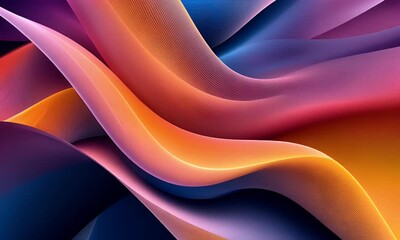 Wall Mural - colorful abstract background with wavy lines on a black background. abstract gradient color waves fo